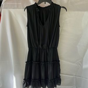 Black v-neck dress